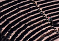 Rows of seating in amphitheatre